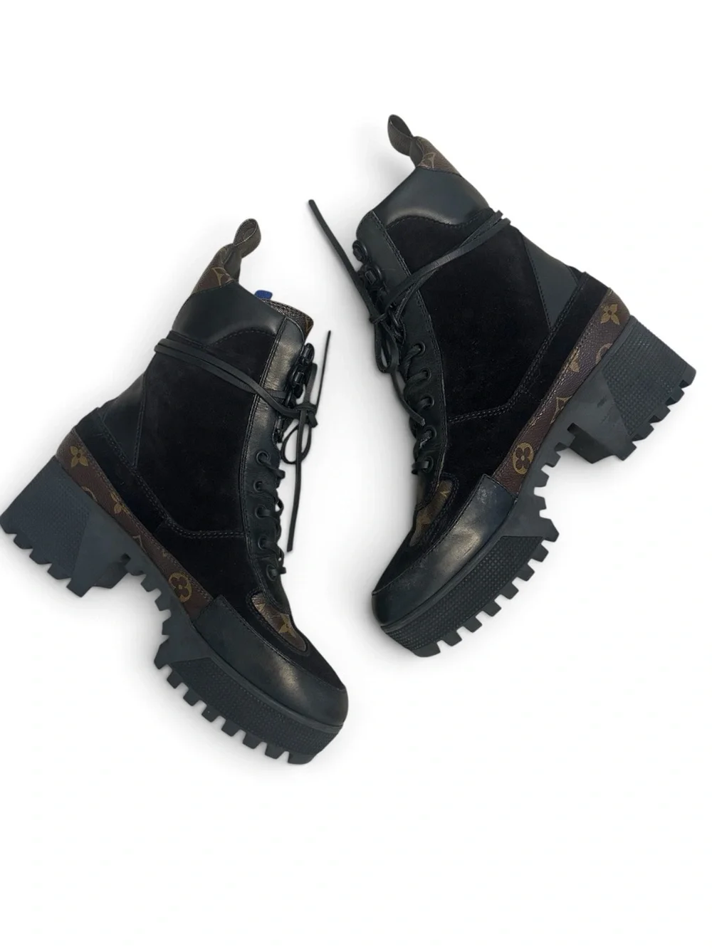 LV Monogram Leather Trim Laureate Desert Boot Size 8
